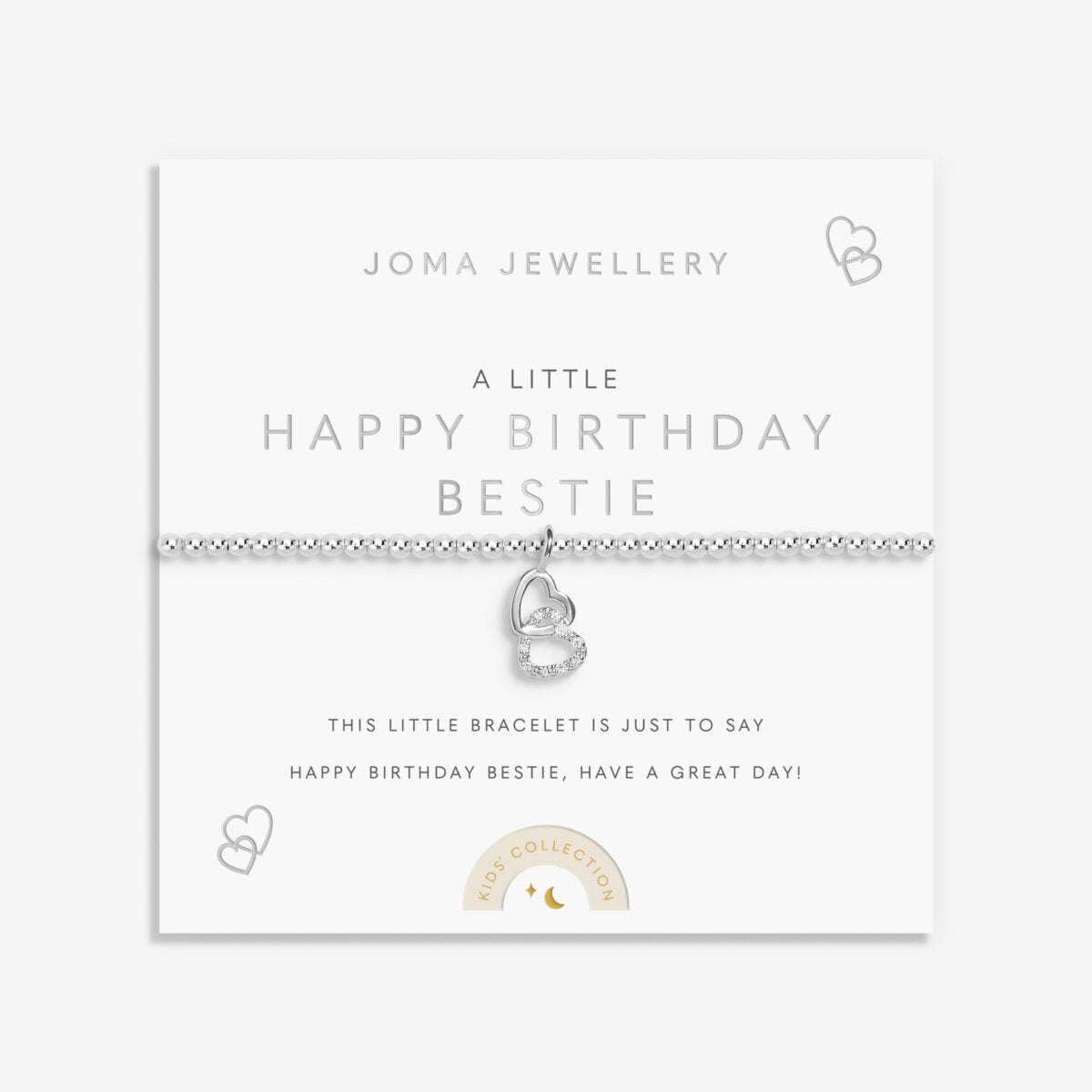 Kids' A Little 'Happy Birthday Bestie' Bracelet in Silver Plating c917