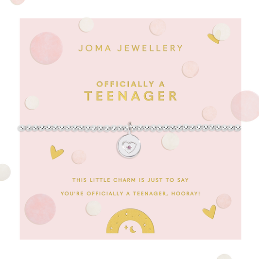 Kids' Confetti A Little 'Officially A Teenager' Bracelet in Silver Plating C932