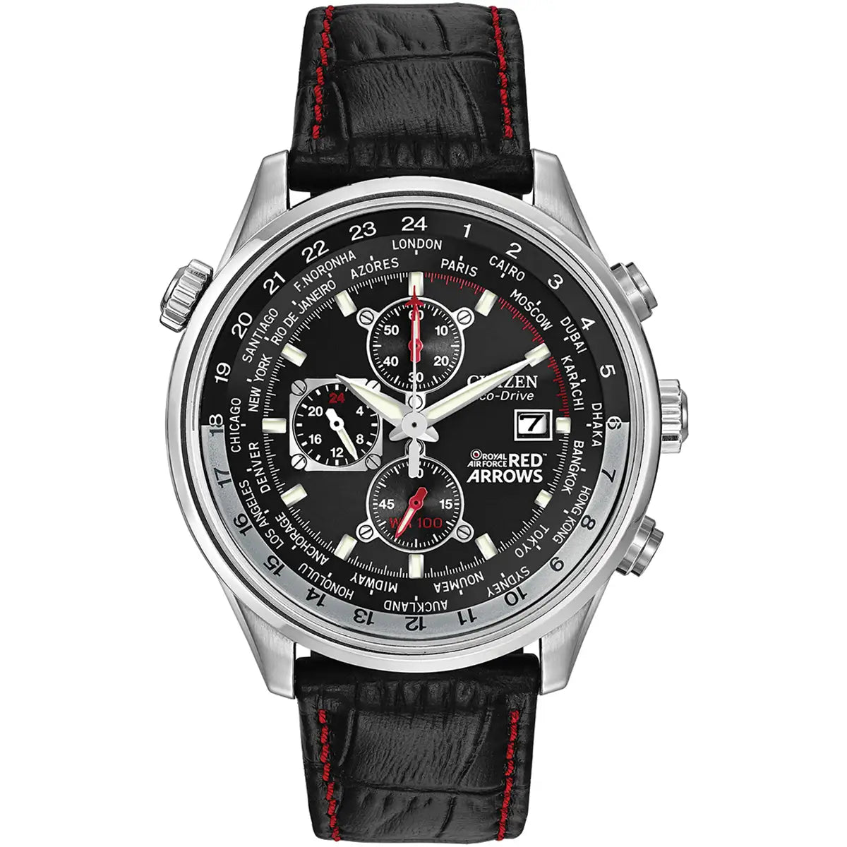Citizen Red Arrow Leather Eco-Drive Watch CA0080-03E