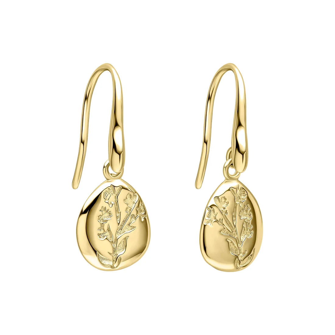 Laura Ashley Farlington Flowers Yellow Gold Plated Hook Earrings