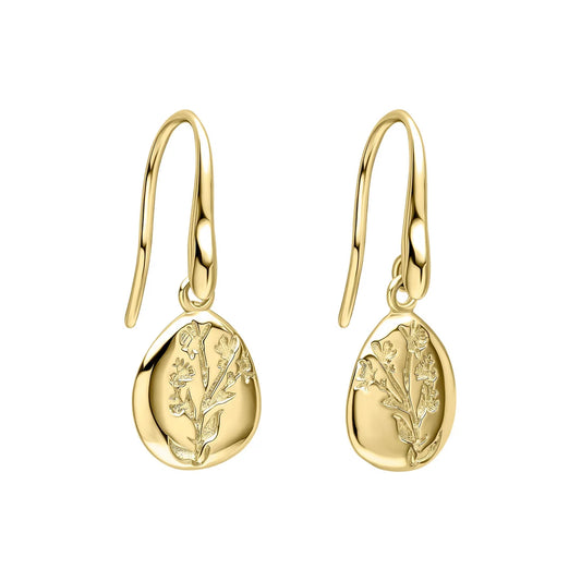 Laura Ashley Farlington Flowers Yellow Gold Plated Hook Earrings
