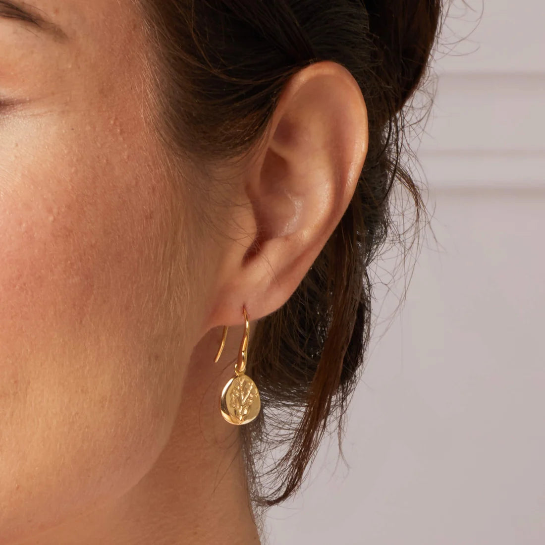 Laura Ashley Farlington Flowers Yellow Gold Plated Hook Earrings