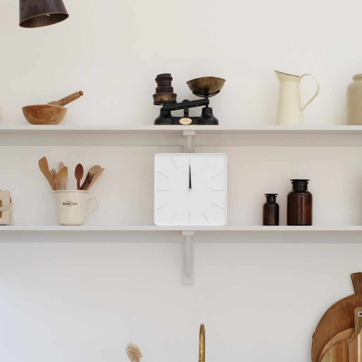 Hygge Square Oak & Resin Wall Clock