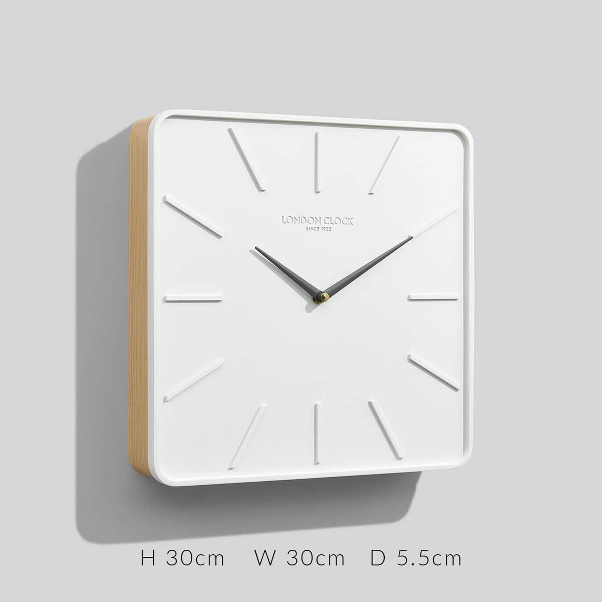 Hygge Square Oak & Resin Wall Clock