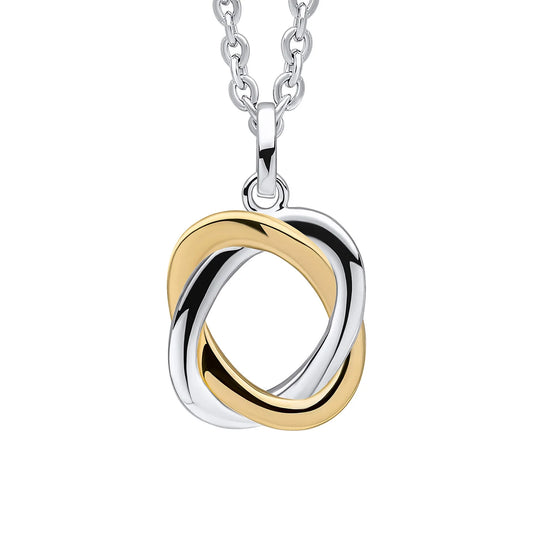 Two Tone Woven Circle Pendant