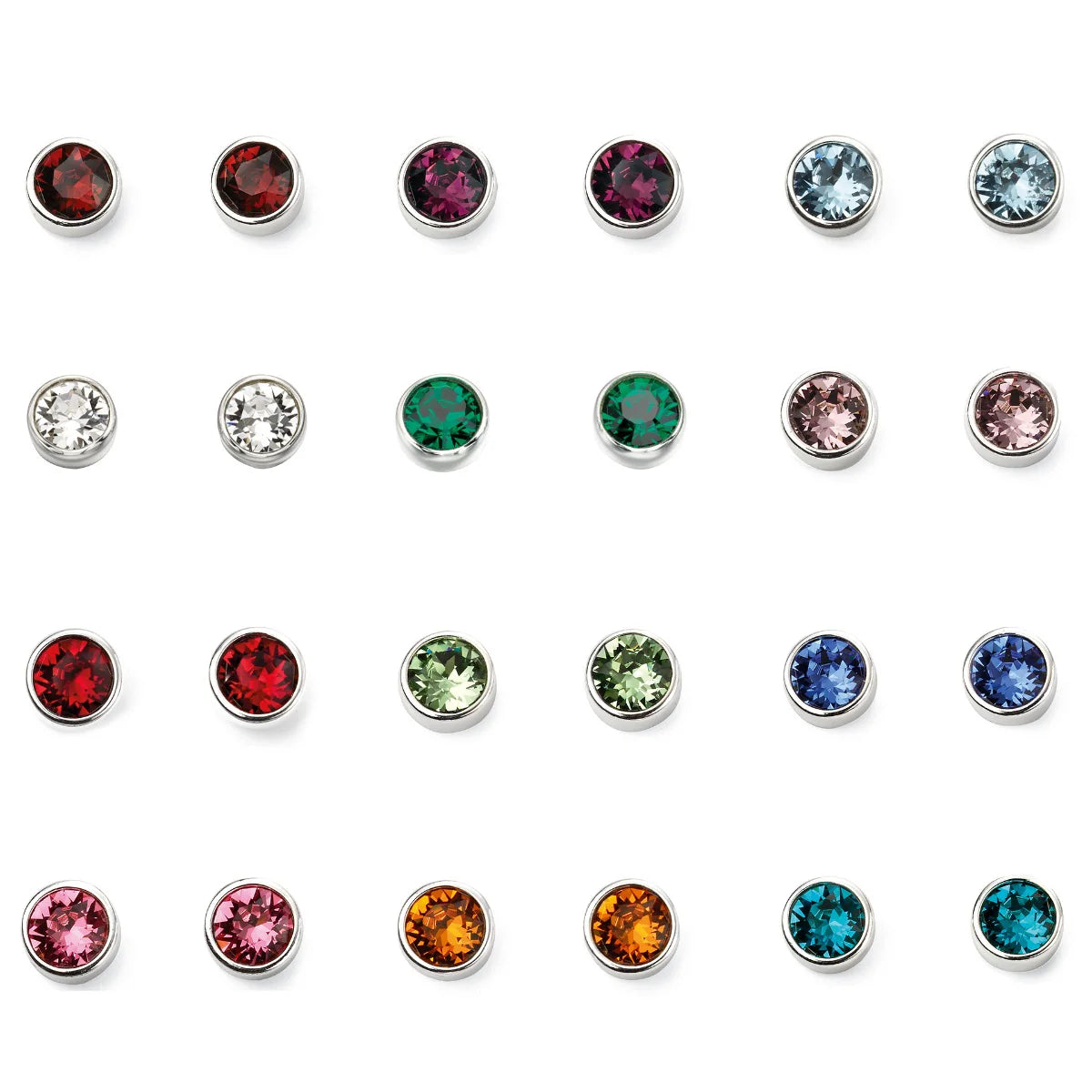 Crystal Birthstone Stud Earrings